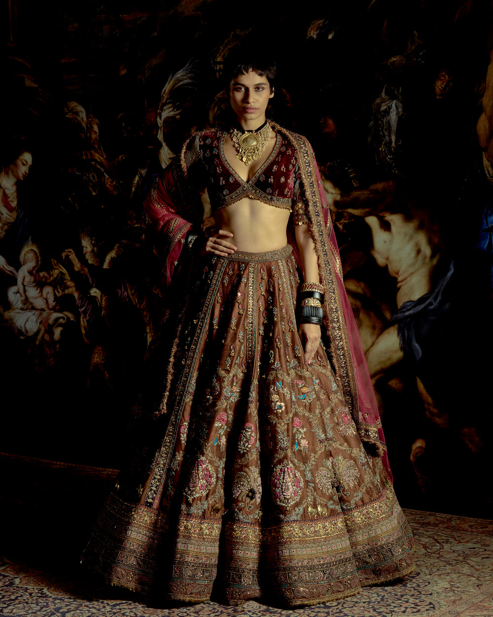 RUST BROWN LEHENGA SET