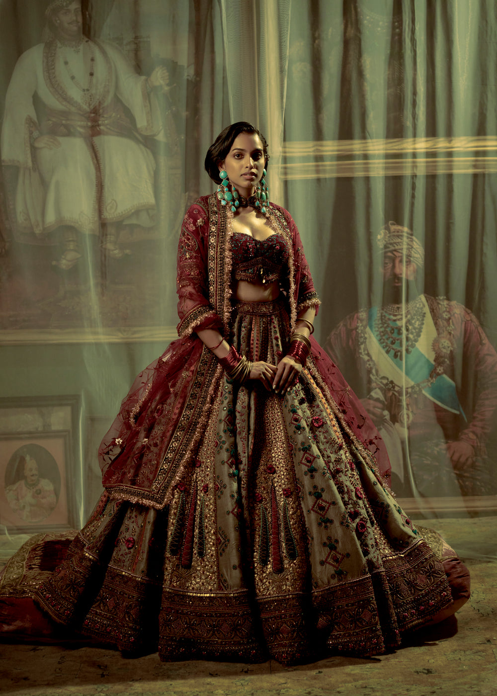 LAUREL OAK RAW SILK LEHENGA SET