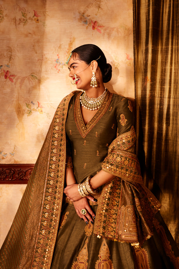 Chandarbar Zardozi Lehenga Set