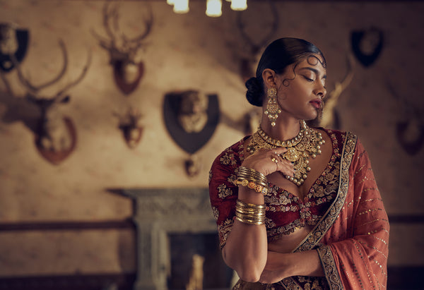 Morangan Zardozi Lehenga Set
